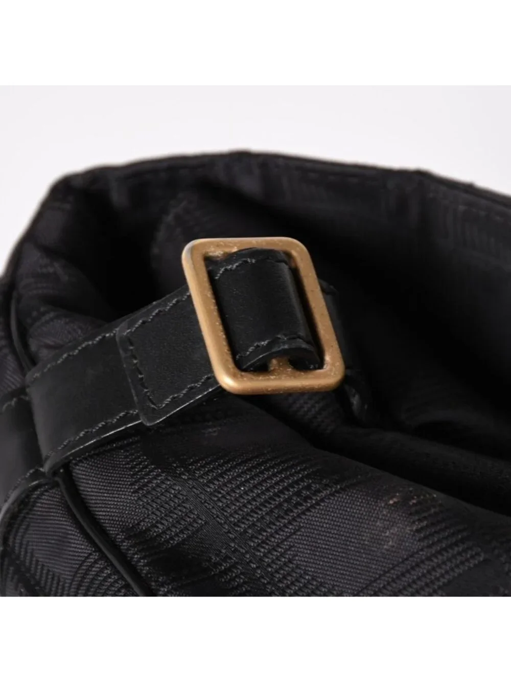 Chanel New Travel Line Messenger Bag Nylon Jacquard Leather Gold